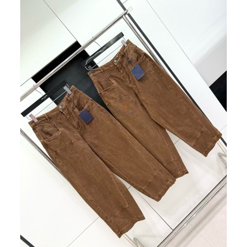 LV 2024FW Checkerboard Jacquard Lumberjack Jeans
