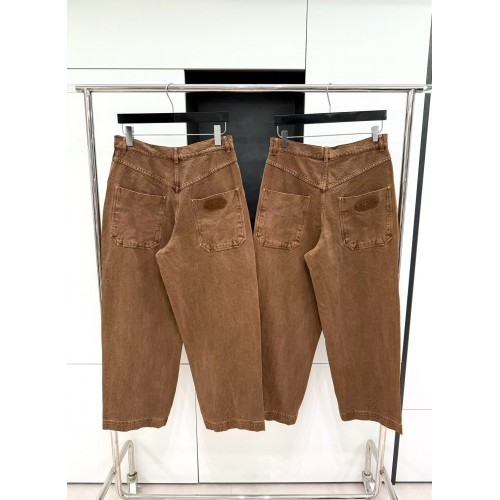 LV 2024FW Checkerboard Jacquard Lumberjack Jeans