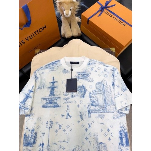 LV 2024FW City Print Logo Knit Short Sleeve LV 2024FW City Print Logo Knit Short Sleeve