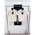 LV 2024FW Embossed Knit Polo - White LV 2024FW Embossed Knit Polo - White