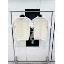 LV 2024FW Embossed Knit Polo - White LV 2024FW Embossed Knit Polo - White