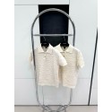 LV 2024FW Embossed Knit Polo - White LV 2024FW Embossed Knit Polo - White