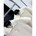 LV 2024FW Embossed Knit Polo - White LV 2024FW Embossed Knit Polo - White