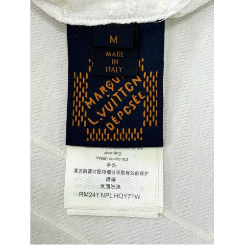 LV 2024FW Embossed Logo Short Sleeves - White