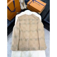 LV 2024FW Khaki Checkerboard Jacket