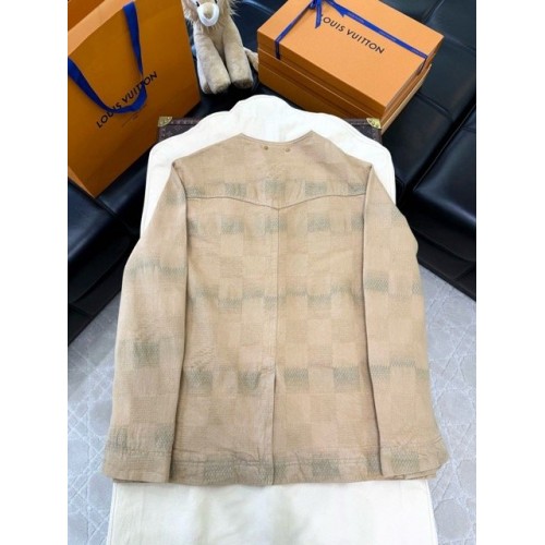 LV 2024FW Khaki Checkerboard Jacket