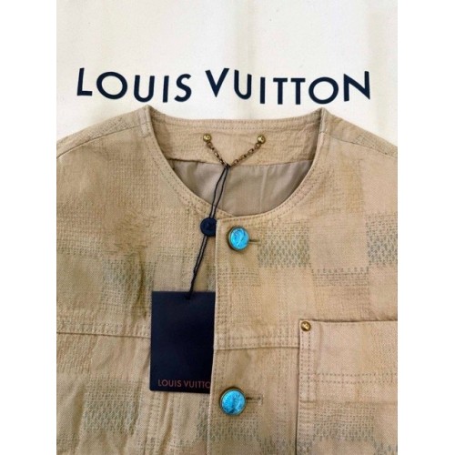 LV 2024FW Khaki Checkerboard Jacket LV 2024FW Khaki Checkerboard Jacket