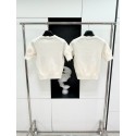 LV 2024FW Mohair Wool Knit Sweater Short Sleeves - White LV 2024FW Mohair Wool Knit Sweater Short Sleeves - White
