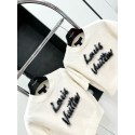 LV 2024FW Mohair Wool Knit Sweater Short Sleeves - White LV 2024FW Mohair Wool Knit Sweater Short Sleeves - White