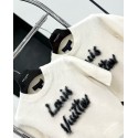 LV 2024FW Mohair Wool Knit Sweater Short Sleeves - White LV 2024FW Mohair Wool Knit Sweater Short Sleeves - White