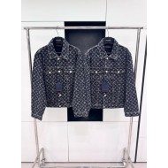 LV 2024FW Monogram Logo Denim Top