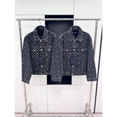 LV 2024FW Monogram Logo Denim Top