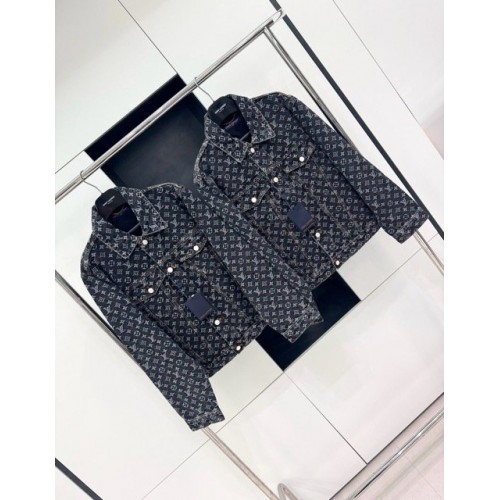 LV 2024FW Monogram Logo Denim Top