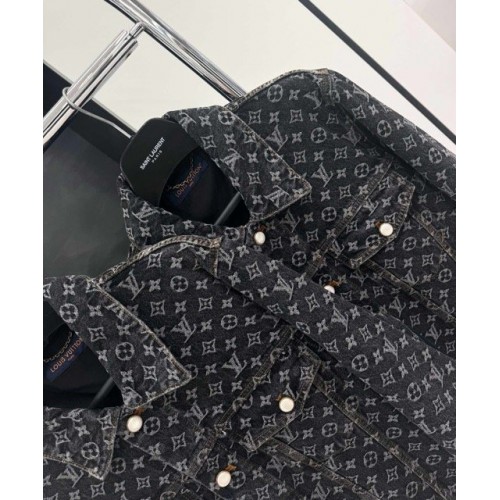 LV 2024FW Monogram Logo Denim Top LV 2024FW Monogram Logo Denim Top