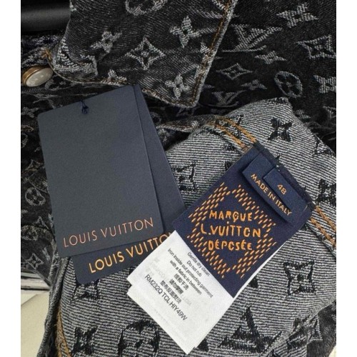 LV 2024FW Monogram Logo Denim Top LV 2024FW Monogram Logo Denim Top