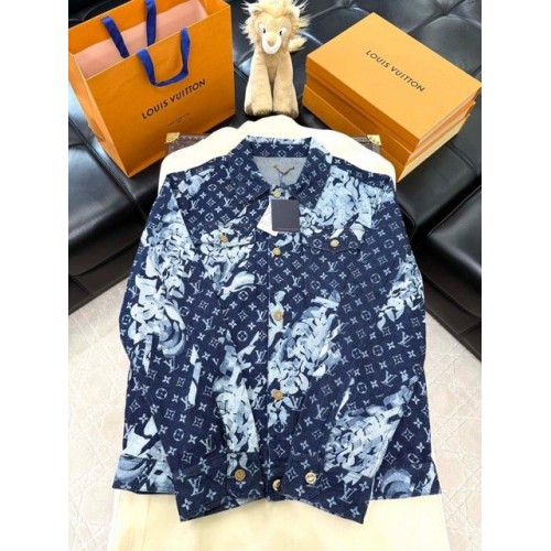 LV 2024FW New Full Print Denim Jacket