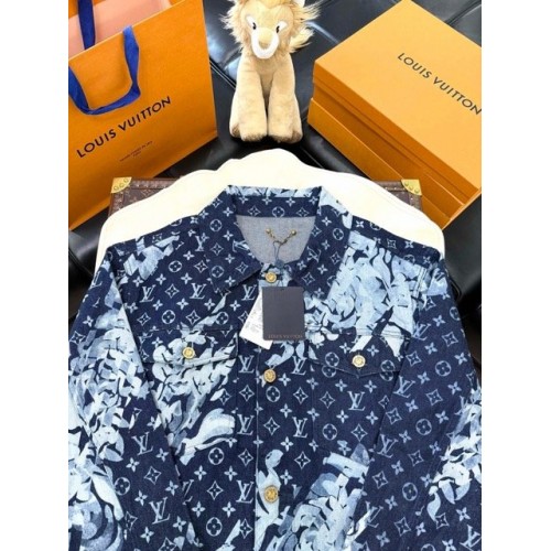 LV 2024FW New Full Print Denim Jacket LV 2024FW New Full Print Denim Jacket