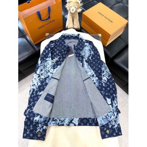 LV 2024FW New Full Print Denim Jacket LV 2024FW New Full Print Denim Jacket