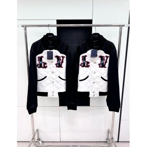 LV 2024FW Show Western Denim Turquoise Baseball Jacket