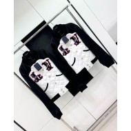 LV 2024FW Show Western Denim Turquoise Baseball Jacket
