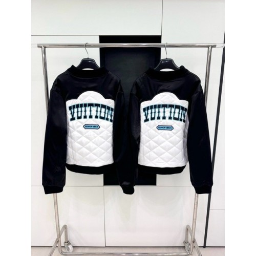LV 2024FW Show Western Denim Turquoise Baseball Jacket LV 2024FW Show Western Denim Turquoise Baseball Jacket