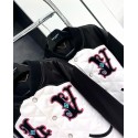 LV 2024FW Show Western Denim Turquoise Baseball Jacket LV 2024FW Show Western Denim Turquoise Baseball Jacket