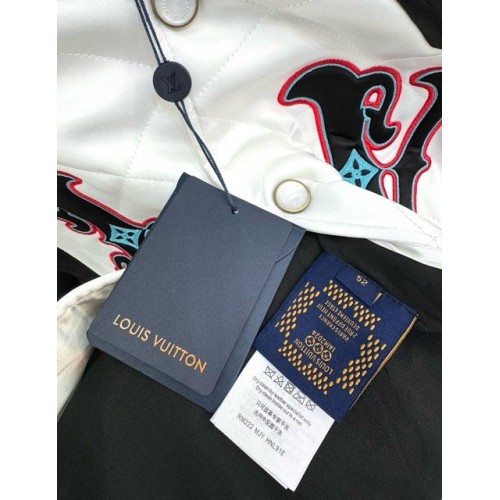 LV 2024FW Show Western Denim Turquoise Baseball Jacket LV 2024FW Show Western Denim Turquoise Baseball Jacket