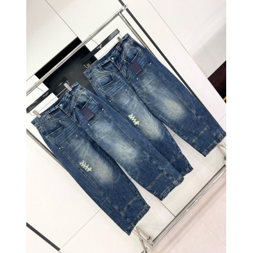 LV 2024FW Turquoise Denim Pants