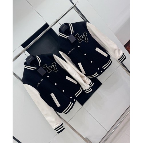 LV 2024SS Early Spring New Baseball Jacket - Black