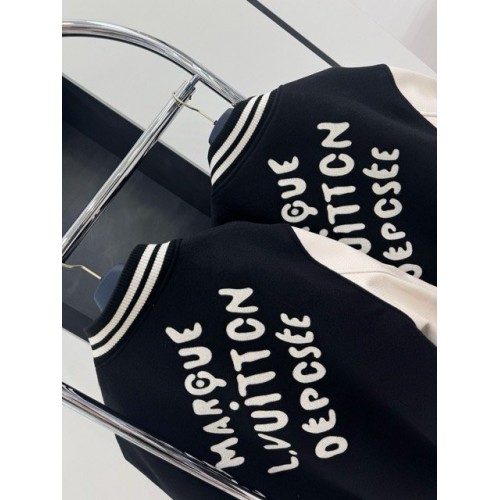 LV 2024SS Early Spring New Baseball Jacket - Black LV 2024SS Early Spring New Baseball Jacket - Black
