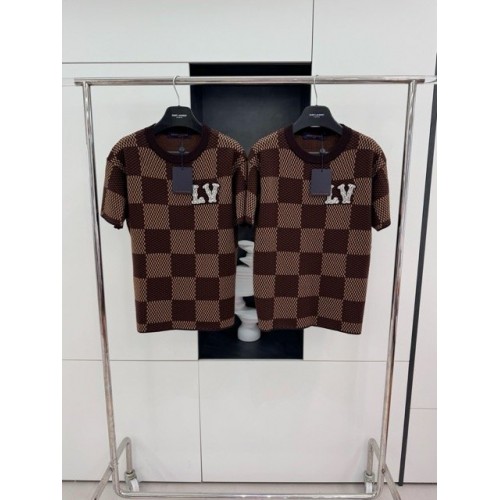 LV 2024SS Year of the Dragon Diamond Knitted Short Sleeve