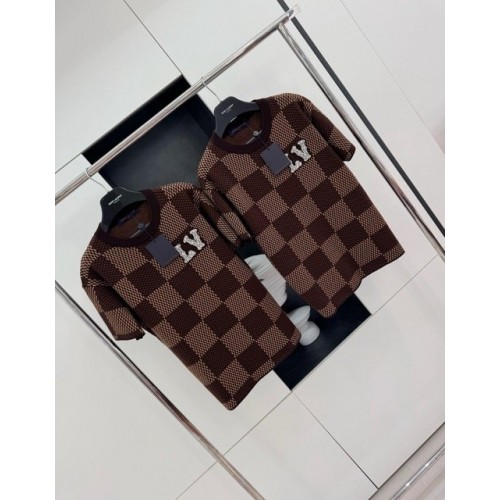 LV 2024SS Year of the Dragon Diamond Knitted Short Sleeve