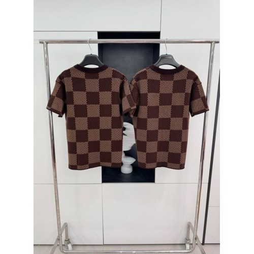 LV 2024SS Year of the Dragon Diamond Knitted Short Sleeve LV 2024SS Year of the Dragon Diamond Knitted Short Sleeve