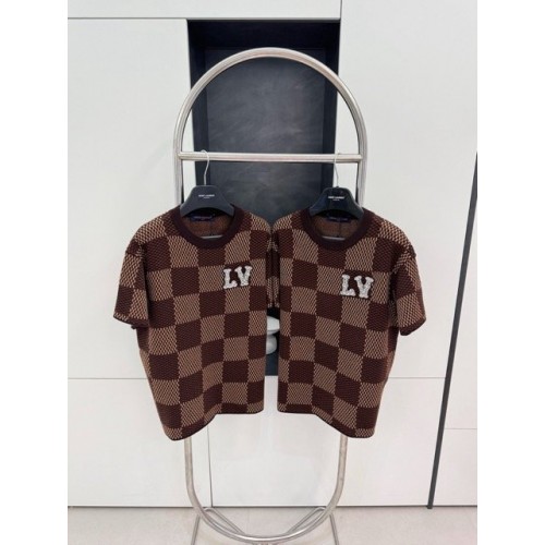 LV 2024SS Year of the Dragon Diamond Knitted Short Sleeve LV 2024SS Year of the Dragon Diamond Knitted Short Sleeve