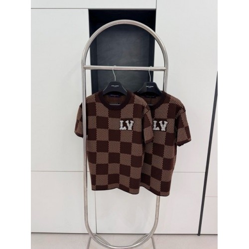 LV 2024SS Year of the Dragon Diamond Knitted Short Sleeve LV 2024SS Year of the Dragon Diamond Knitted Short Sleeve