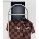 LV 2024SS Year of the Dragon Diamond Knitted Short Sleeve LV 2024SS Year of the Dragon Diamond Knitted Short Sleeve
