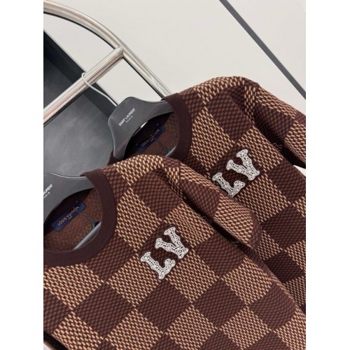 LV 2024SS Year of the Dragon Diamond Knitted Short Sleeve LV 2024SS Year of the Dragon Diamond Knitted Short Sleeve