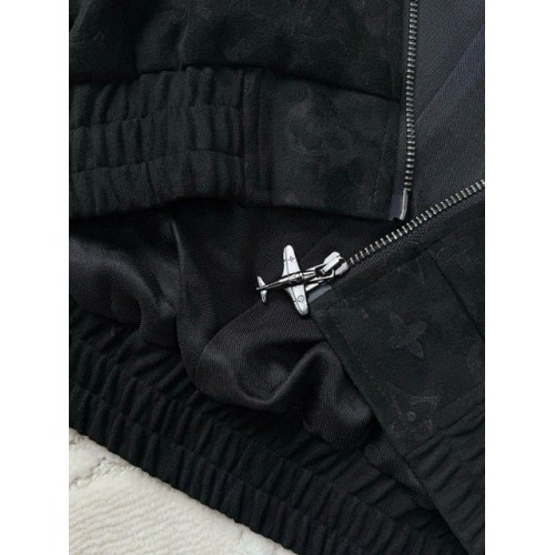 LV 2025SS All Over Printed Jacket - Black LV 2025SS All Over Printed Jacket - Black