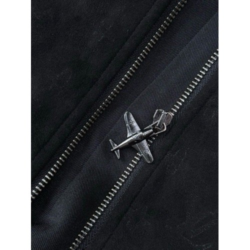 LV 2025SS All Over Printed Jacket - Black LV 2025SS All Over Printed Jacket - Black