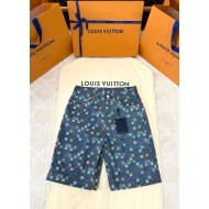 LV 2025SS Colorful Checkerboard Shorts Pants