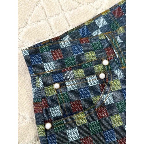 LV 2025SS Colorful Checkerboard Shorts Pants LV 2025SS Colorful Checkerboard Shorts Pants