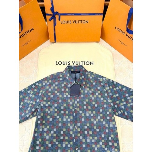 LV 2025SS Colorful Checkerboard Suit Shirt Short Sleeve LV 2025SS Colorful Checkerboard Suit Shirt Short Sleeve