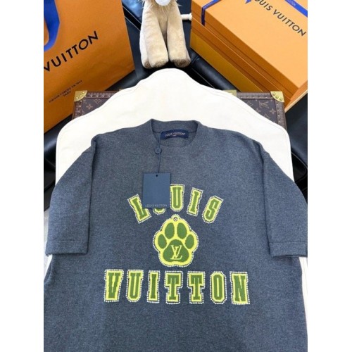 LV 2025SS Cute Dog Paw Print Wool Short Sleeves LV 2025SS Cute Dog Paw Print Wool Short Sleeves