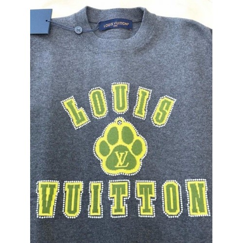 LV 2025SS Cute Dog Paw Print Wool Short Sleeves LV 2025SS Cute Dog Paw Print Wool Short Sleeves