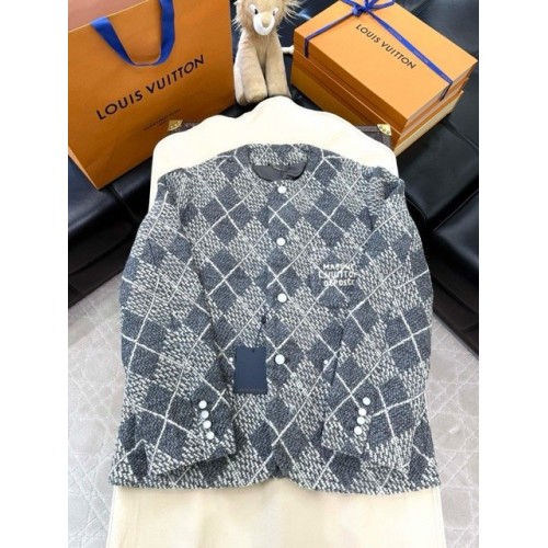 LV 2025SS Early Spring New Coarse Flower Woven Plaid Jacket