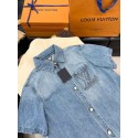 LV 2025SS Early Spring New Denim Pocket Embroidered Short Sleeve Shirt LV 2025SS Early Spring New Denim Pocket Embroidered Short Sleeve Shirt
