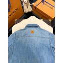 LV 2025SS Early Spring New Denim Pocket Embroidered Short Sleeve Shirt LV 2025SS Early Spring New Denim Pocket Embroidered Short Sleeve Shirt