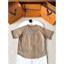 LV 2025SS Early Spring New Denim Short Sleeves - Light Brown LV 2025SS Early Spring New Denim Short Sleeves - Light Brown