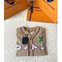 LV 2025SS Early Spring New Denim Short Sleeves - Light Brown LV 2025SS Early Spring New Denim Short Sleeves - Light Brown