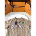 LV 2025SS Early Spring New Denim Short Sleeves - Light Brown LV 2025SS Early Spring New Denim Short Sleeves - Light Brown